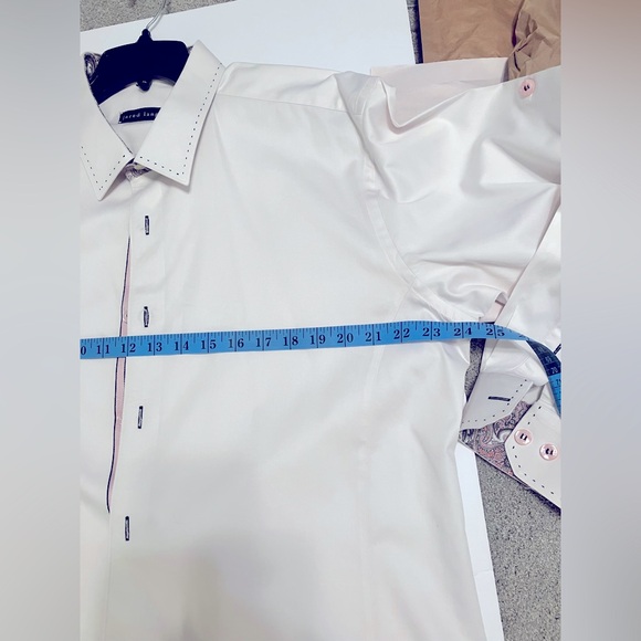 Jared Lang Collection LS button-down shirt pink navy paisley detailing XXL - Picture 11 of 15